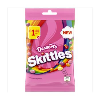 Skittles Vegan Sweets Dessert Flavoured Treat Bag £1.25 PMP 125g