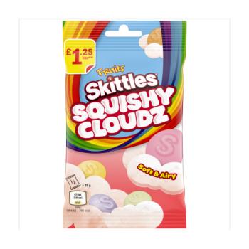 Skittles Squishy Cloudz Chewy Sweets Fruit Flavoured Sweets Treat Bag £1.25 PMP 70g
