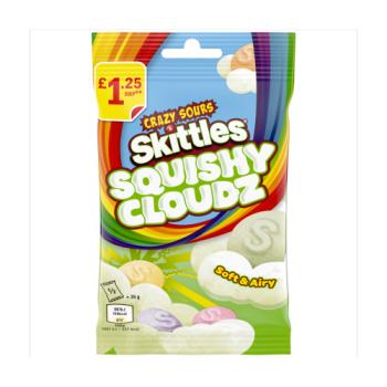Skittles Squishy Cloudz Sour Sweets Fruit Flavoured Sweets Treat Bag £1.25 PMP 70g