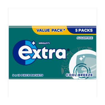 Extra Cool Breeze Sugar Free Chewing Gum x5 Packs

