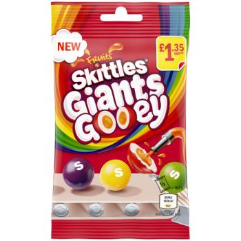 Skittles Giants Gooey Vegan Chewy Sweets Fruit Flavoured Treat Bag £1.35 PMP 109g
