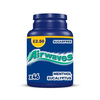 Airwaves Menthol & Eucalyptus Sugarfree Chewing Gum £2.50 PMP Bottle 46 Pieces
