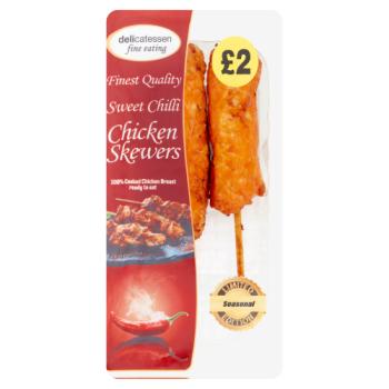 Delicatessen Fine Eating Seasonal Limited Edition Sweet Chilli Chicken Skewers 120g