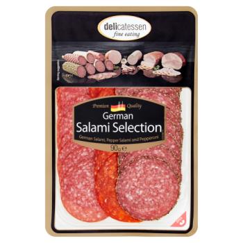 Delicatessen Fine Eating German Salami Selection 24 Slices 90g
