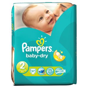 Pampers Baby Dry Size 2 (Mini) Carry Pack 37 Nappies