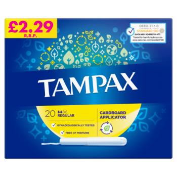 Tampax Regular Tampons Applicator Cardboard 20x