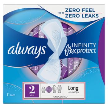 Always FlexProtect Sanitary Towels Long (Size 2) with Wings 11 Pads, Unscented