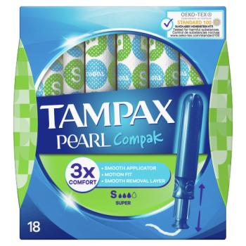 Tampax Pearl Compak Super Tampons With Applicator X 18