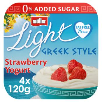 Müller Light Greek Style Strawberry Yogurt 4 x 120g