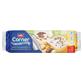 Müller Corner Vanilla Chocolate Balls & Banana Chocolate Flakes Yogurts 6 x 130g