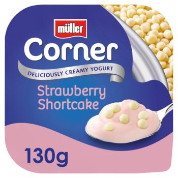 Müller Corner Strawberry Yogurt with White Chocolate Shortcake Balls 130g