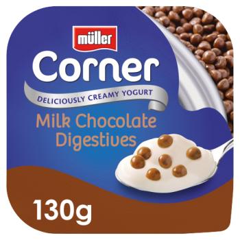 Muller Corner Vanilla Yogurt with Chocolate Digestive Biscuits 130g