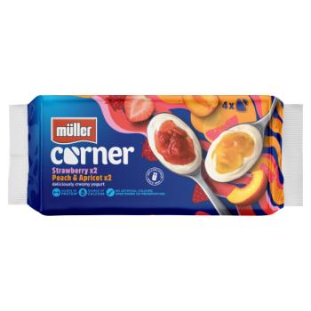 Müller Corner Strawberry, Peach & Apricot Family Pack 4 x 136g (544g)