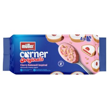 Müller Corner Originals Cherry Bakewell Inspired Deliciously Creamy Yogurt 4 x 124g (496g)
