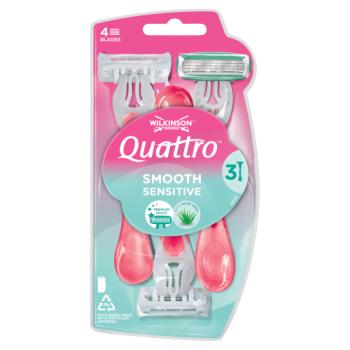 Wilkinson Sword Quattro Smooth Sensitive Womens Disposable Razors x3