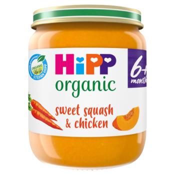 HiPP Organic Sweet Squash & Chicken Baby Food Jar 6+ Months 125g