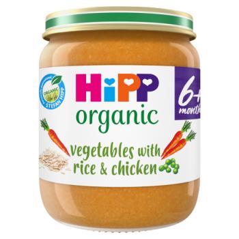 HiPP Organic Vegetables with Rice And Chicken Baby Food Jar 6+ Months 125g