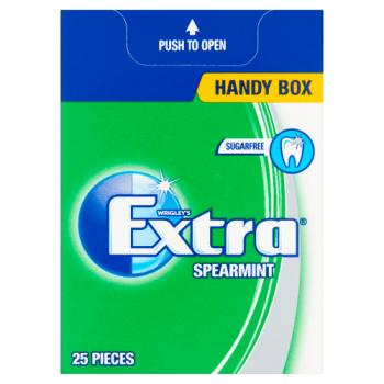 Extra Spearmint Chewing Gum Sugar Free Handy Box 25 pieces