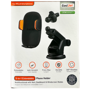 Gadjet Premium 3-in-1 Extendable Phone Holder 