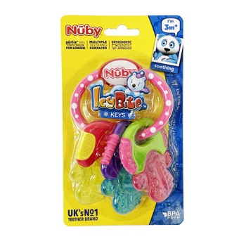 Nuby IcyBite Keys Soothing Teether BPA Free 3M+ 