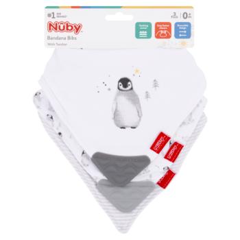 Nûby 3 Bandana Bibs with Teether 0m+
