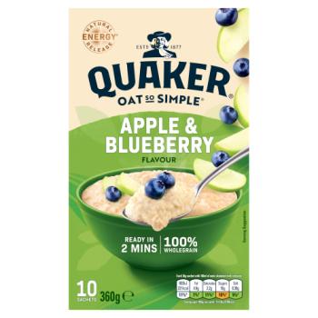 Quaker Oat So Simple Apple & Blueberry Porridge Sachets 10x36g