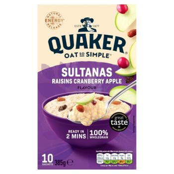 Quaker Oat So Simple Sultanas & Raisins Porridge Sachets 10x38.5g