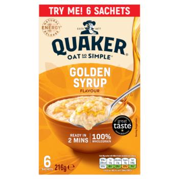Quaker Oat So Simple Golden Syrup Porridge Sachets 6 x 36g