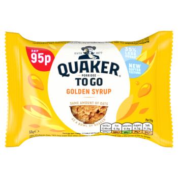 Quaker Porridge To Go Golden Syrup Breakfast Bar 95p RRP PMP 55g