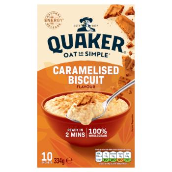 Quaker Oat So Simple Caramelised Biscuit Porridge Sachets 10 x 33.4g