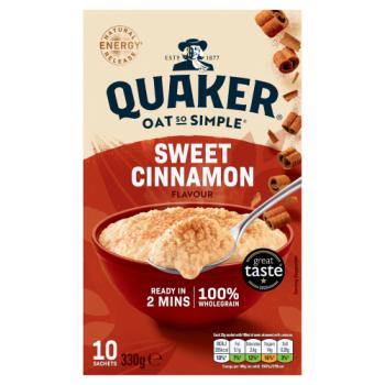 Quaker Oat So Simple Sweet Cinnamon Porridge Sachets 10x33g