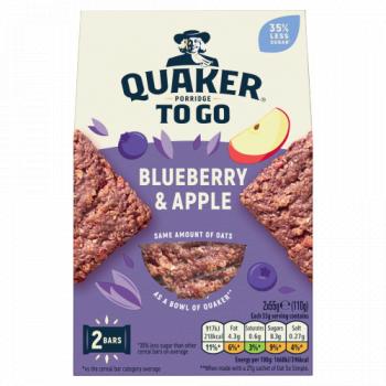 Quaker Porridge To Go Blueberry/apple 2p
