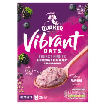 Quaker Vibrant Oats Forest Fruits Porridge Sachets 6 x 39.4g