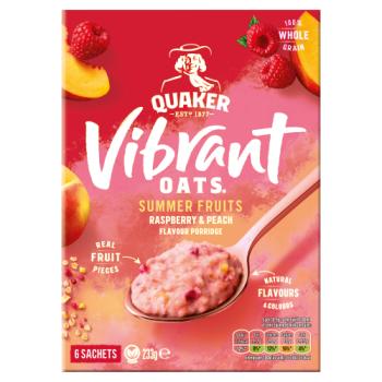 Quaker Vibrant Oats Summer Fruits Porridge Sachets 6 x 38.9g