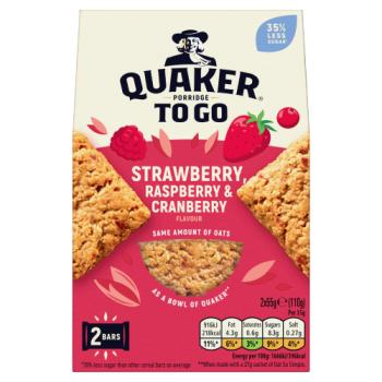 Quaker Porridge To Go Mixed Berries Breakfast Bars 2x55g