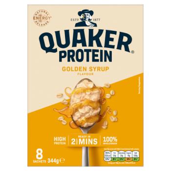 Quaker Protein Golden Syrup Porridge Sachets Oat so Simple 8x43g