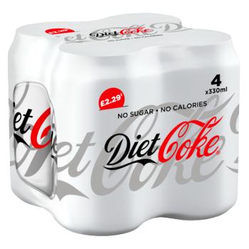 Diet Coke 4 x 330ml PM £2.29