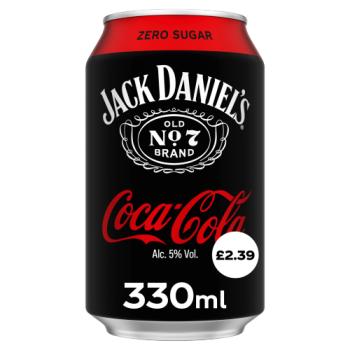Jack Daniel's and Coca-Cola Zero 330ml PM £2.39