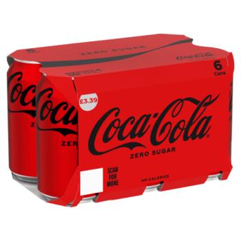 Coca-Cola Zero Sugar 6 x 330ml PM £3.39