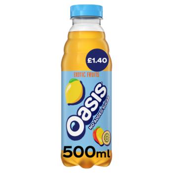 Oasis Exotic Fruits No Added Sugar 500ml PM £1.40