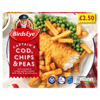 Birds Eye Captain's Cod, Chips & Peas 395g