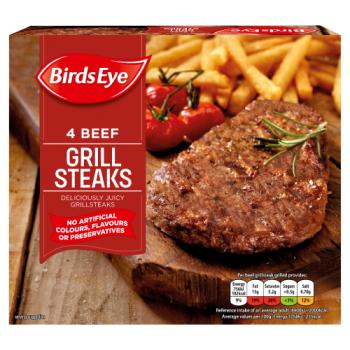 Birds Eye 4 Beef Grill Steaks 340g