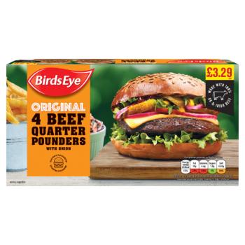 Birds Eye 4 Original Beef Quarter Pounders 454g