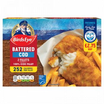 Birds Eye 2 Battered Cod Fillets 200g 