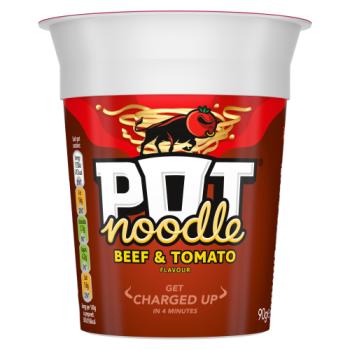 Pot Noodle  Instant Snack Beef & Tomato 90g 