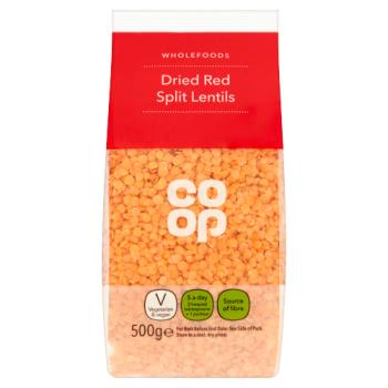 Co Op Wholefoods Dried Red Split Lentils 500g