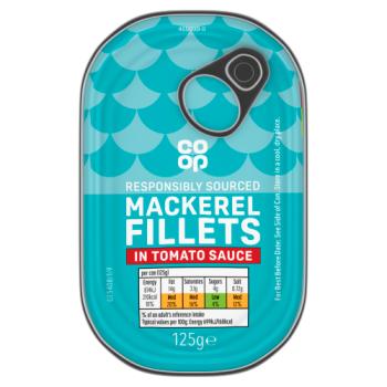 Co-op Mackerel Fillets in Tomato Sauce 125g