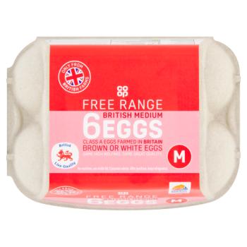 Co-op 6 Free Range British Medium Eggs