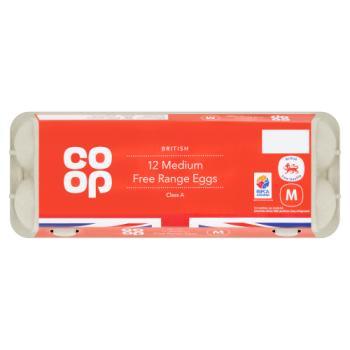 Co-op British 12 Medium Free Range Eggs