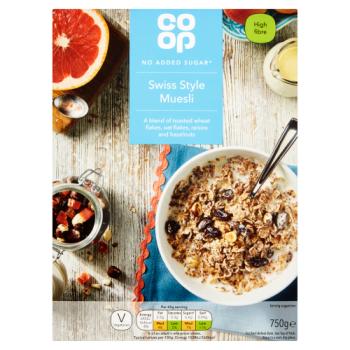 Co Op No Added Sugar Swiss Style Muesli 750g
